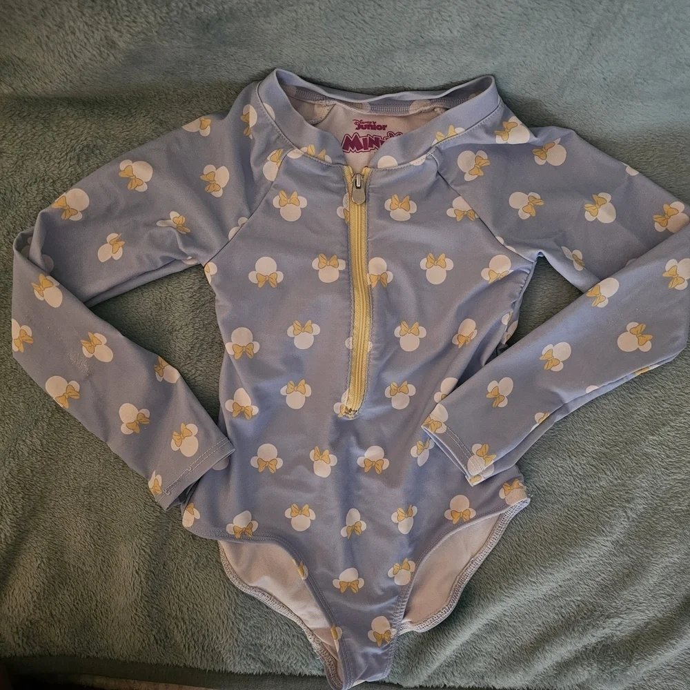 Disney Minnie Mouse Blue and Yellow Kids One Piece